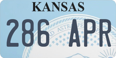 KS license plate 286APR