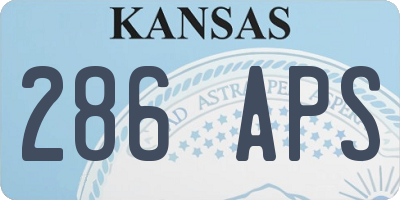 KS license plate 286APS