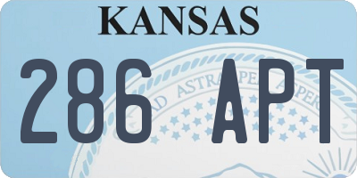 KS license plate 286APT