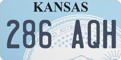 KS license plate 286AQH