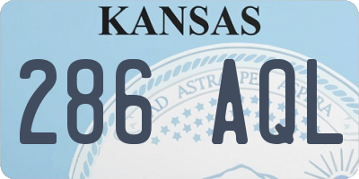 KS license plate 286AQL