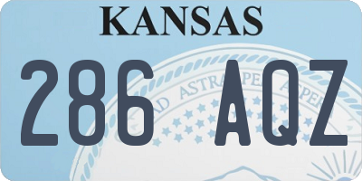 KS license plate 286AQZ