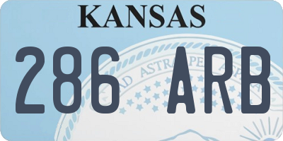 KS license plate 286ARB