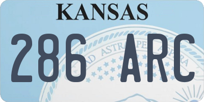 KS license plate 286ARC