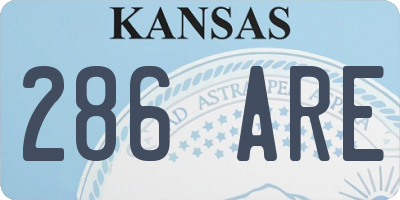 KS license plate 286ARE