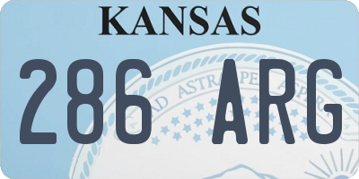KS license plate 286ARG