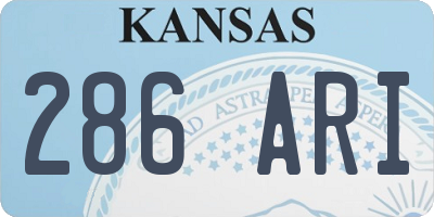 KS license plate 286ARI