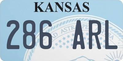 KS license plate 286ARL