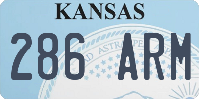 KS license plate 286ARM