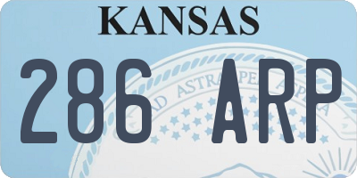 KS license plate 286ARP