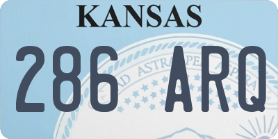 KS license plate 286ARQ