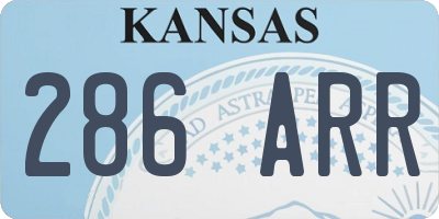 KS license plate 286ARR