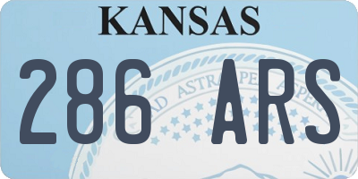 KS license plate 286ARS