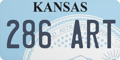 KS license plate 286ART