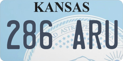 KS license plate 286ARU