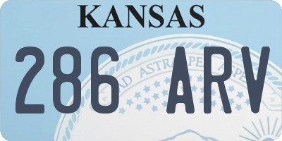 KS license plate 286ARV