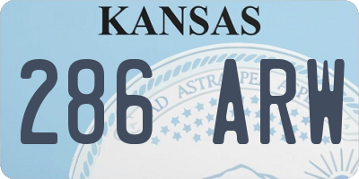 KS license plate 286ARW