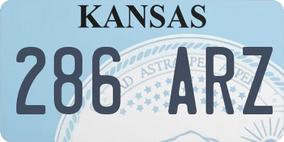 KS license plate 286ARZ