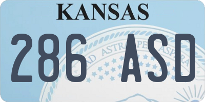 KS license plate 286ASD