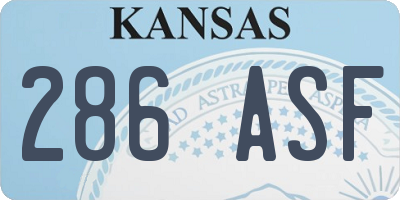KS license plate 286ASF