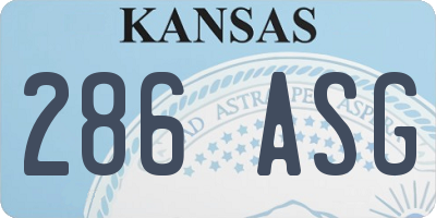 KS license plate 286ASG