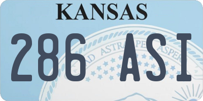 KS license plate 286ASI