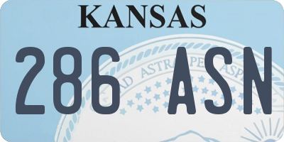 KS license plate 286ASN
