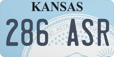 KS license plate 286ASR