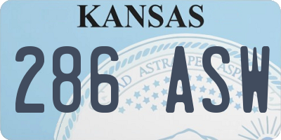 KS license plate 286ASW