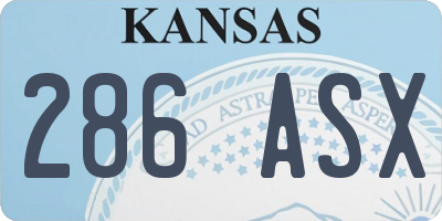 KS license plate 286ASX