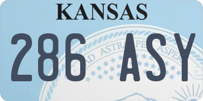 KS license plate 286ASY
