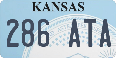 KS license plate 286ATA
