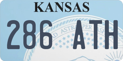 KS license plate 286ATH