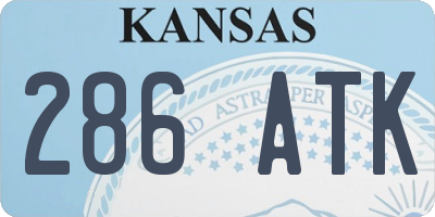 KS license plate 286ATK
