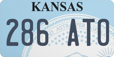 KS license plate 286ATO
