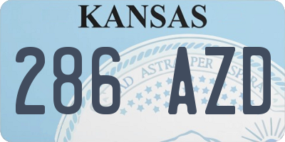 KS license plate 286AZD