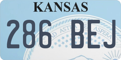 KS license plate 286BEJ