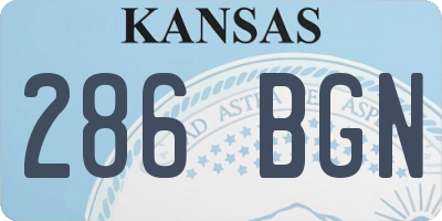 KS license plate 286BGN