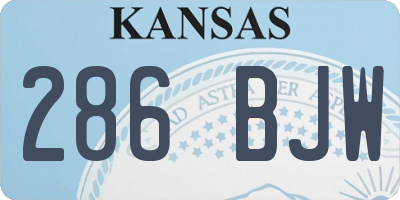 KS license plate 286BJW
