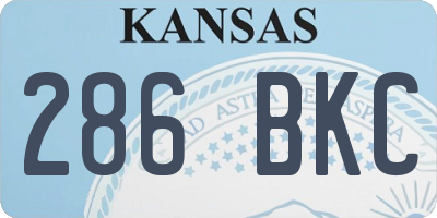 KS license plate 286BKC