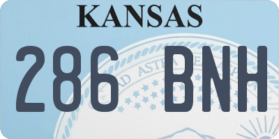 KS license plate 286BNH