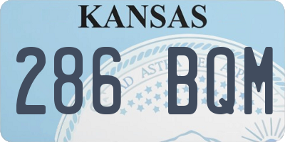 KS license plate 286BQM