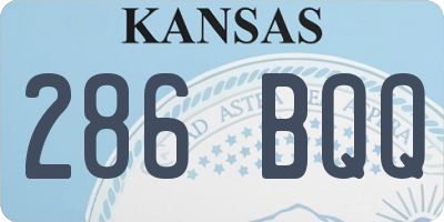 KS license plate 286BQQ