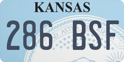 KS license plate 286BSF