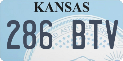KS license plate 286BTV