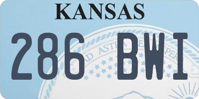 KS license plate 286BWI