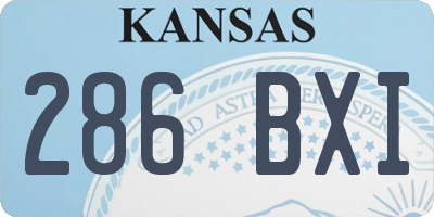 KS license plate 286BXI