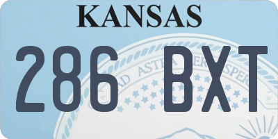 KS license plate 286BXT