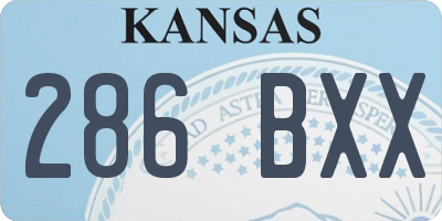 KS license plate 286BXX