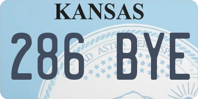 KS license plate 286BYE